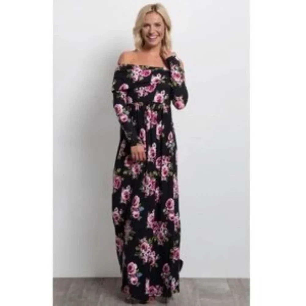 PinkBlush off the shoulder long sleeve maxi*NEW